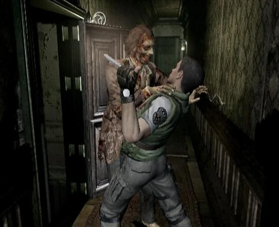 کریس و یک زامبی RE1Remake